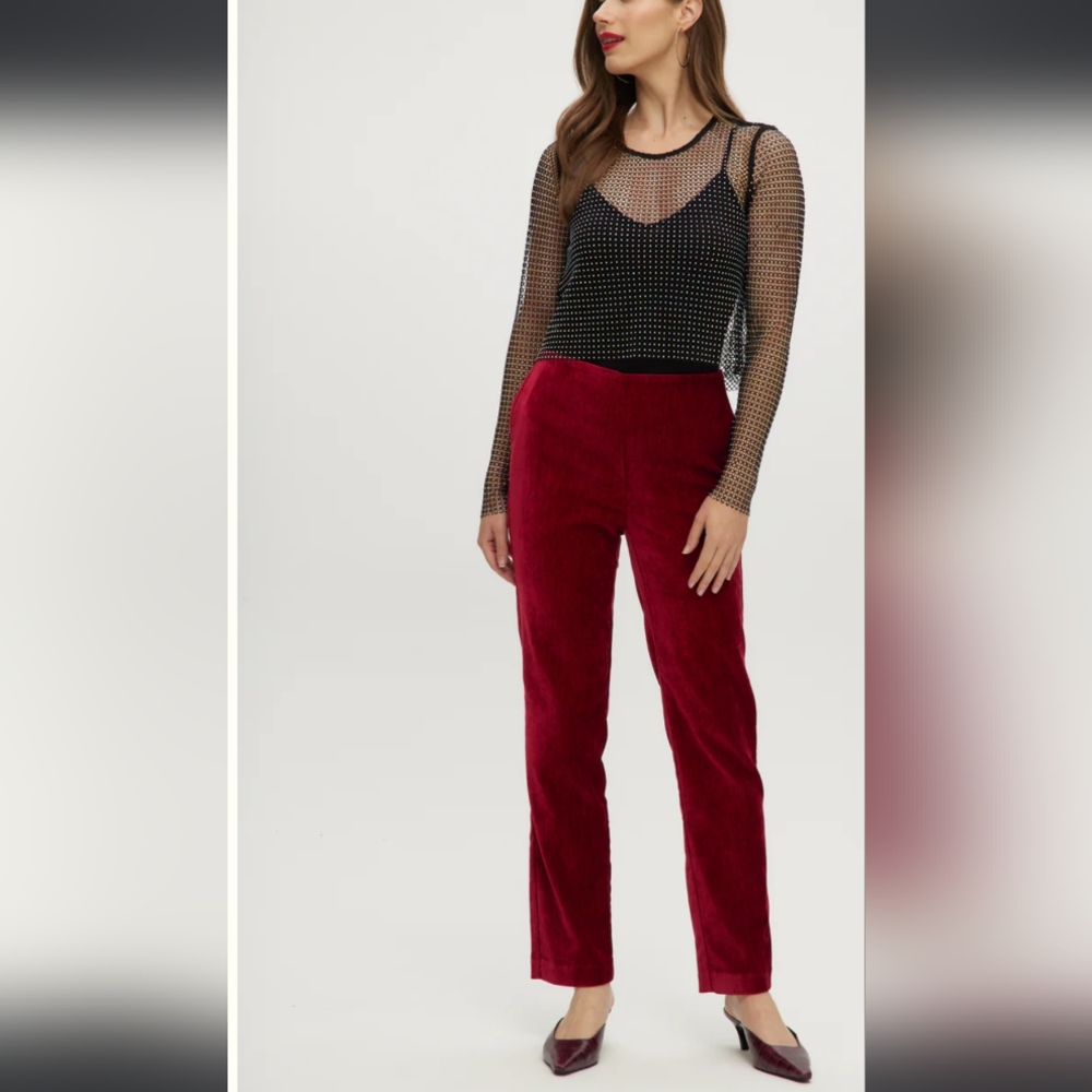 Comme des Garcons Burgundy Velvet Straight Trousers